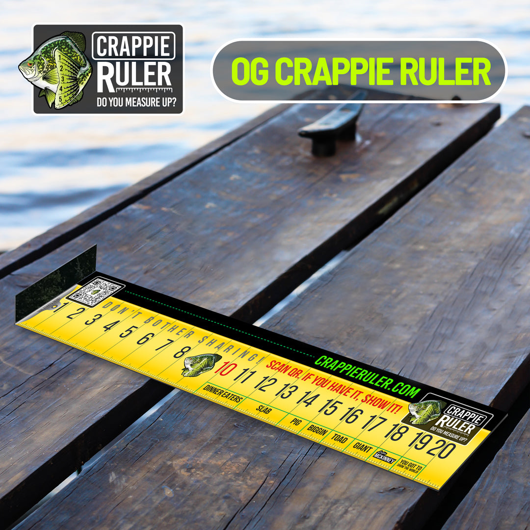 Crappie Ruler-Adhesive Sticker Ruler Only-7 Design Options!Free Shipping!