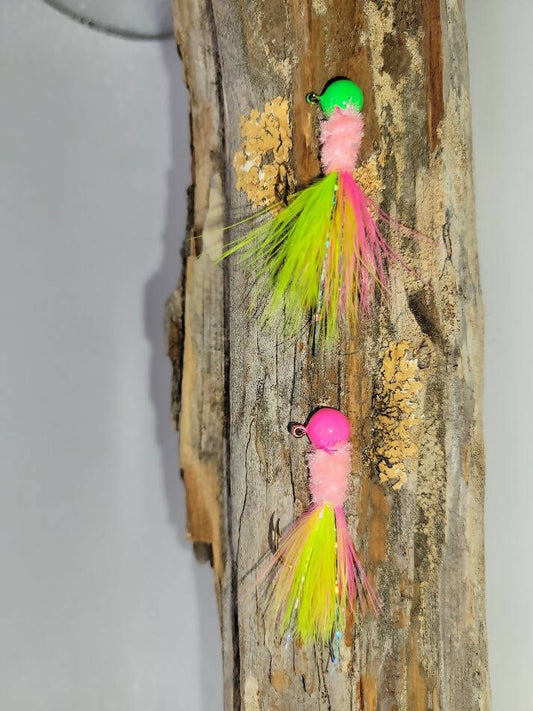Electric Chicken Chartreuse Head-Single Jig-2 Hook Size\Style Options!