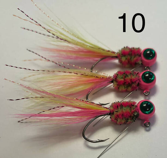 New Hand Ties-#10 Color-2 Hook Options-3 Pack